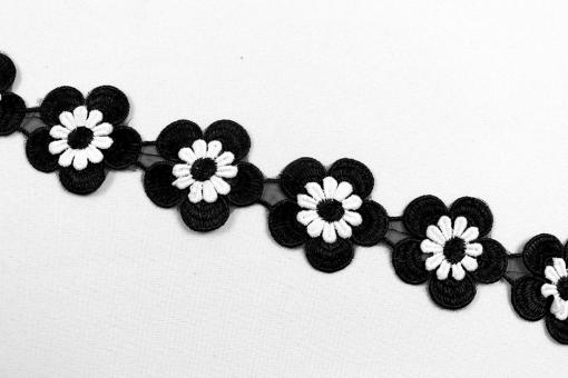 Blütenborte - Black and White 