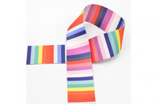 Webband - Colourful Stripes - 50 mm - Meterware 
