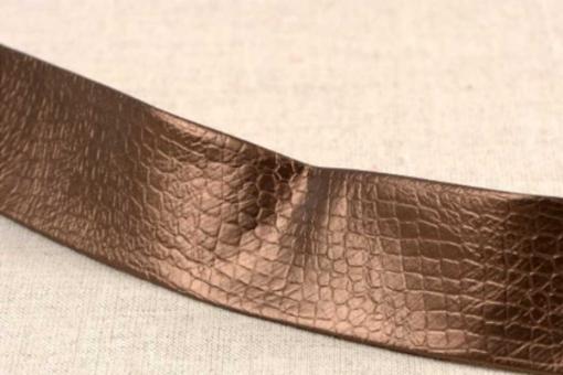 Kunstleder-Einfassband - Metallic - Bronze 