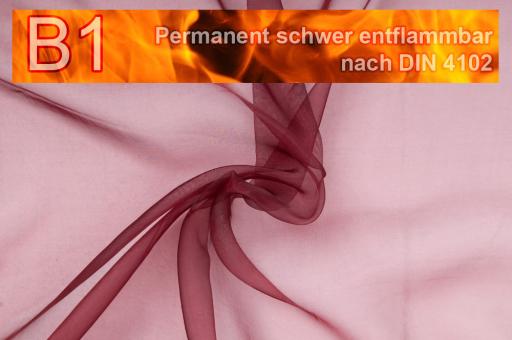 Organza - permanent schwer entflammbar - 300 cm Bordeaux