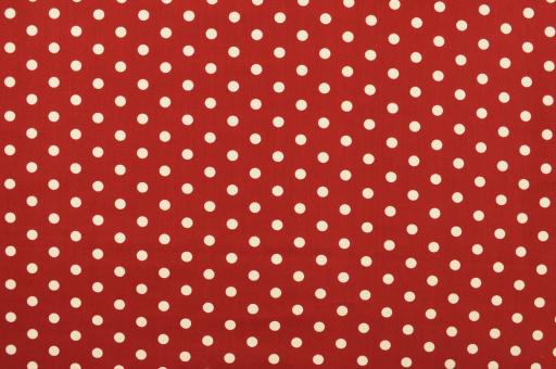 Baumwolle Popeline - große Punkte Rot / Weiß