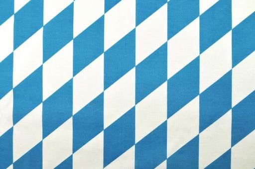 Baumwollstoff Bayern - Große Raute - Weiß/Blau - 1,0 Meter 