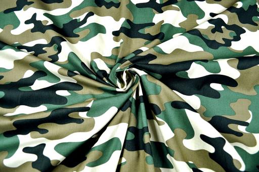 Popeline-Baumwollstoff - Camouflage - Waldtarn 