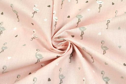Baumwollstoff für Bettwäsche - Flamingo - 290 cm breit 