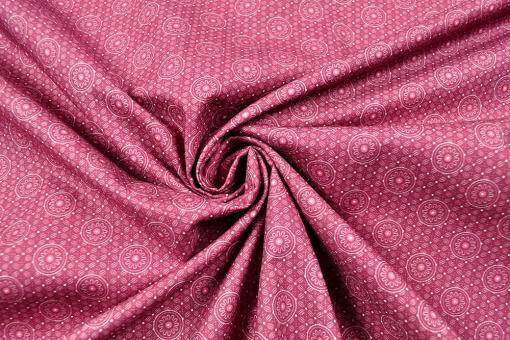 Trachtenstoff Baumwolle - Blümchenkreise - Pink 