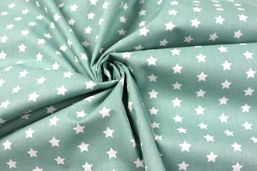 Baumwollstoff für Bettwäsche - Stars - 295 cm - Mint 