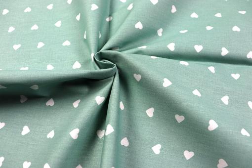 Baumwollstoff - Hearts - 295 cm - Mint 