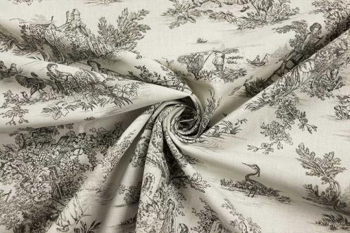 Baumwollstoff Toile - Erntedank - Grau 