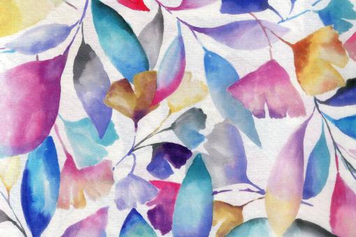 Baumwollstoff Digitaldruck - 280 cm - Watercolour Leaves 