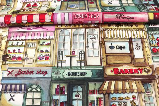 Baumwoll-Dekostoff - 280 cm - Bakery & Book Shop 