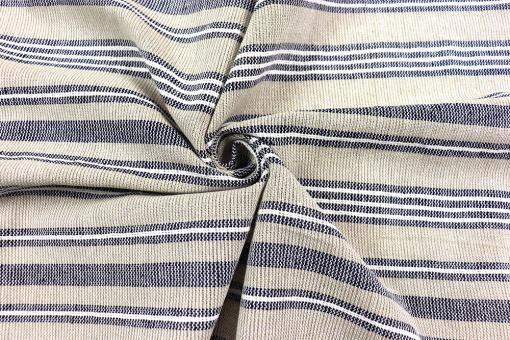 Baumwollstoff mit beigen Webstreifen 