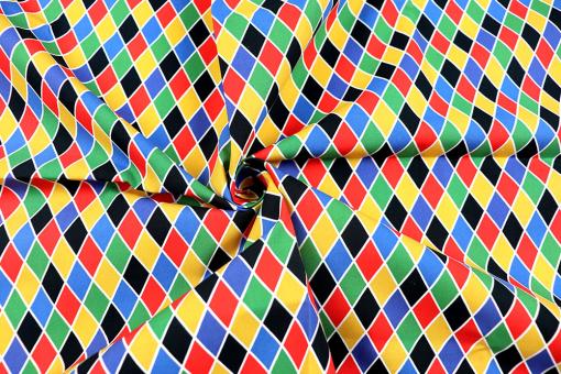 Baumwollstoff mit bunten Rauten 