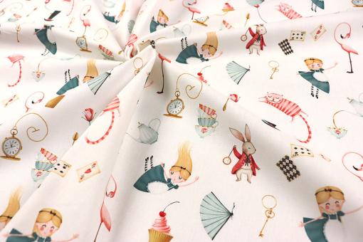 Baumwollstoff mit märchenhaftem Wunderreich 