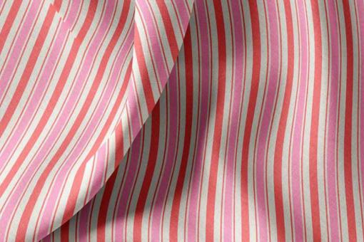 Baumwollstoff mit Streifen - Rot/Pink 