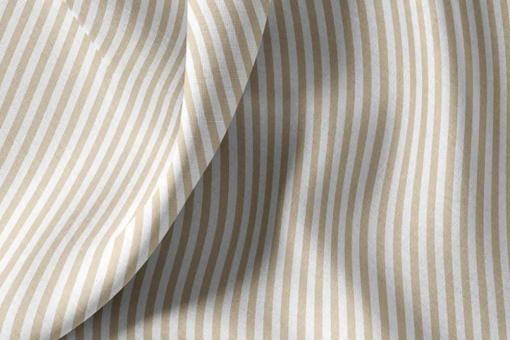 Baumwollstoff mit Streifen - Creme/Sand 