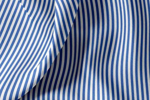 Baumwollstoff mit Streifen - Weiß/Blau 