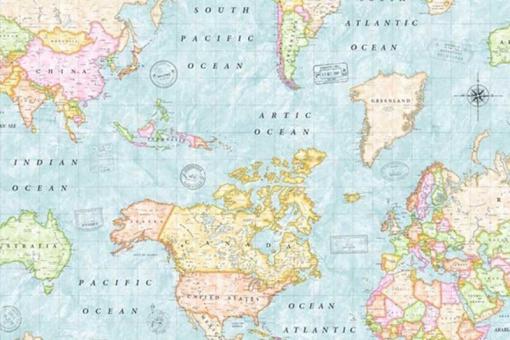 Deko-Stoff - Globus - Blau 