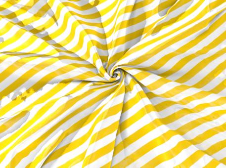 Blockstreifen 6 cm breit - Deko-Stoff Weiß/Gelb