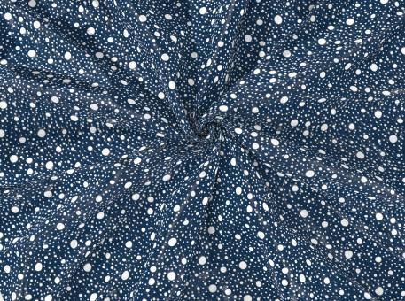 Dekostoff - Tupfen-Galaxie Nachtblau/Weiß