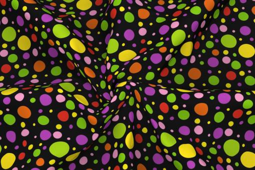 Allround Stoff - Colourful Dots Schwarz