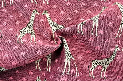 Dekostoff Jacquard - Giraffen-Liebe 