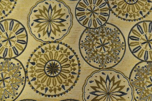 Dekostoff zweiseitiger Jacquard - Mandala-Mix - Gold/Schwarz 