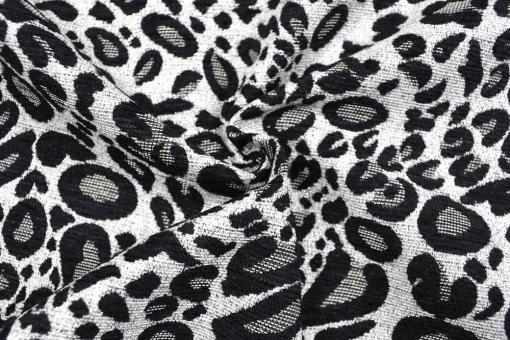 Jacquard Chenille - Glitzer-Leopard 