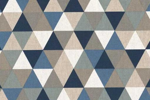 Dekostoff Leinen-Look - Dreiecke - Blau 