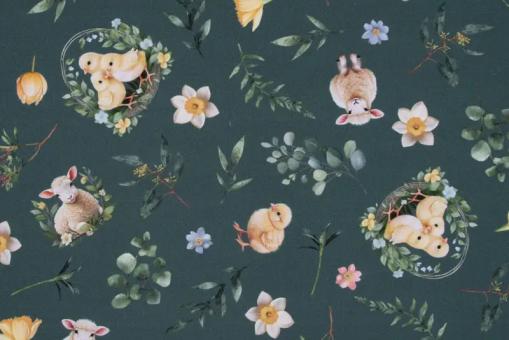 Dekostoff aus reiner Baumwolle mit Ostermotiv 