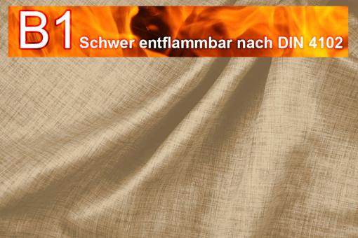 Blackout - Leinendesign - 300 cm - schwer entflammbar Sand