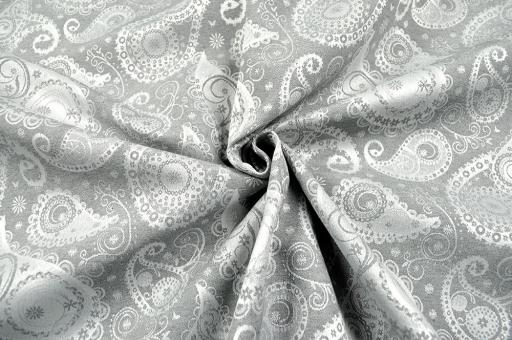 Jacquard-Dekostoff - Paisley - Silber-Kollektion - 280 cm breit 