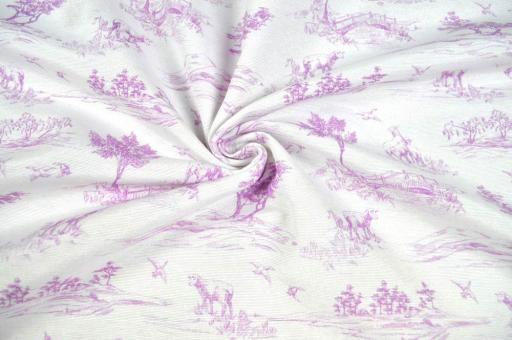 Dekostoff Toile de Jouy - La Vie rurale - Rosa - 280 cm breit 