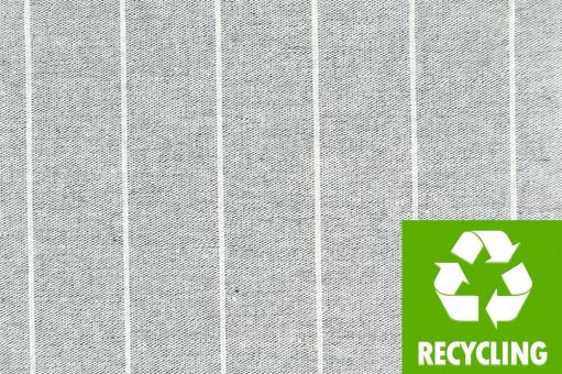 Dekostoff Recycling Leinenlook - Streifen - Grau - 280 cm breit 