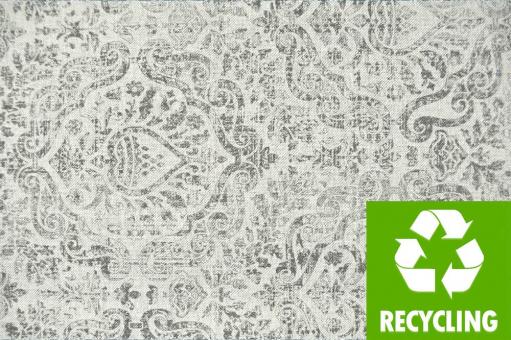 Dekostoff Recycling - Vintage Ornaments - Grau - 280 cm breit 