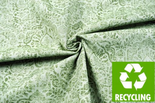 Dekostoff Recycling - Vintage Ornaments - Grün - 280 cm breit 