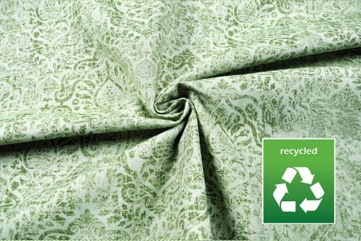 Dekostoff Recycling - Vintage Ornaments - Grün - 280 cm breit 