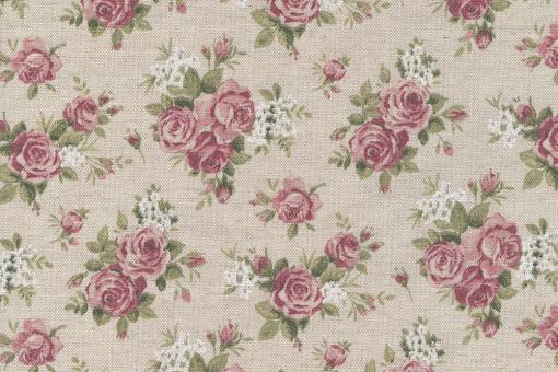 Deko-Stoff Leinenoptik - Cottage Rose - 280 cm 