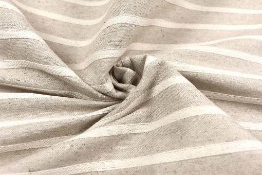 Jacquard-Stoff in Leinenoptik mit Zopf-Streifen - 280 cm 