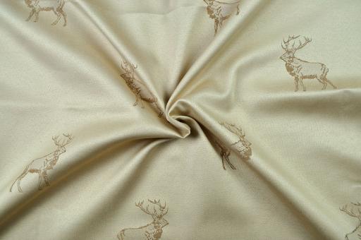 Dekostoff zweiseitiger Jacquard - Hirsche - Creme 