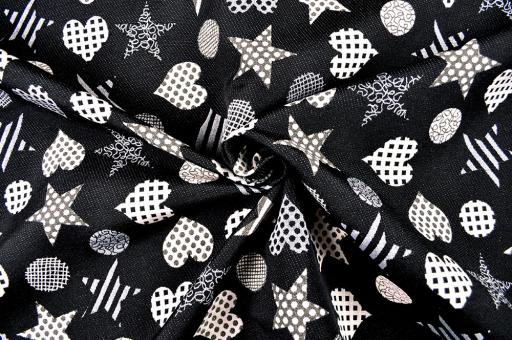 Deko-Stoff Wende-Jacquard - Black and White 