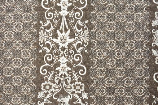 Jacquard-Stoff - Landhaus-Streifen - 280 cm - Graubraun/Beige 