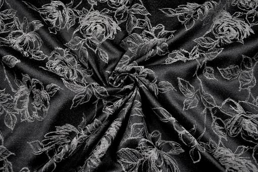 Jacquard Light Roses - Schwarz/Anthrazit 