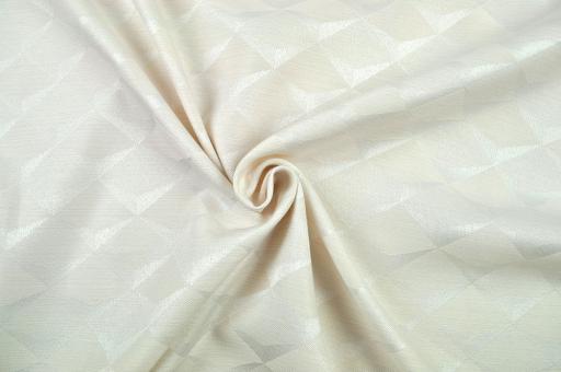 Jacquard-Dekostoff - Check Design - Creme 