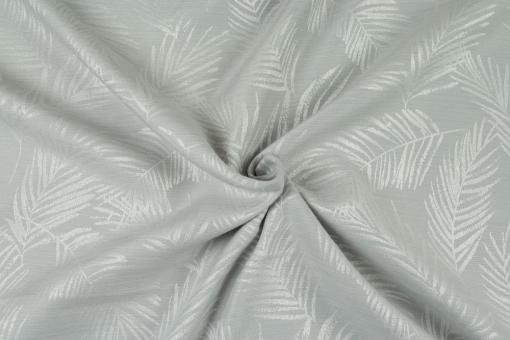 Feather - Dekostoff Jacquard - Hellgrau/Creme 