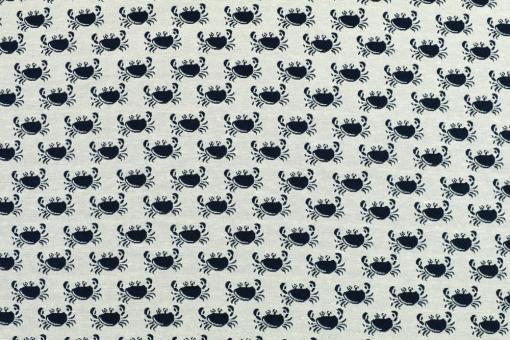 Krabben - Dekostoff Jacquard - Creme/Marine 