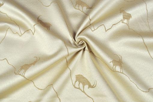 Dekostoff zweiseitiger Jacquard - Tiroler Steinbock - Creme/Beige 