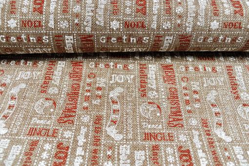 Polyester-Jute - Happy Christmas Holidays 