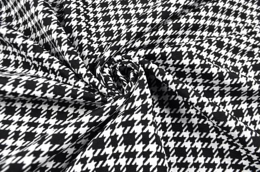 Dekostoff Jacquard - Hahnentritt - Schwarz/Weiß 