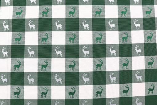 Jacquard-Dekostoff beidseitig - Landhaus-Karo - Grün 