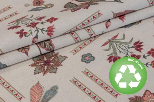 Recycelter Dekostoff mit Ethno-Motiv 